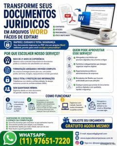 Precisa transformar seus documentos jurídicos em arquivos Word fáceis de editar?